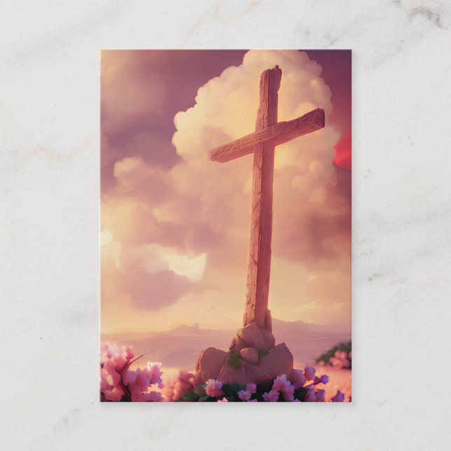 Luke 9:23–24 KJV Cards - Clean Old Rugged Cross (Front)