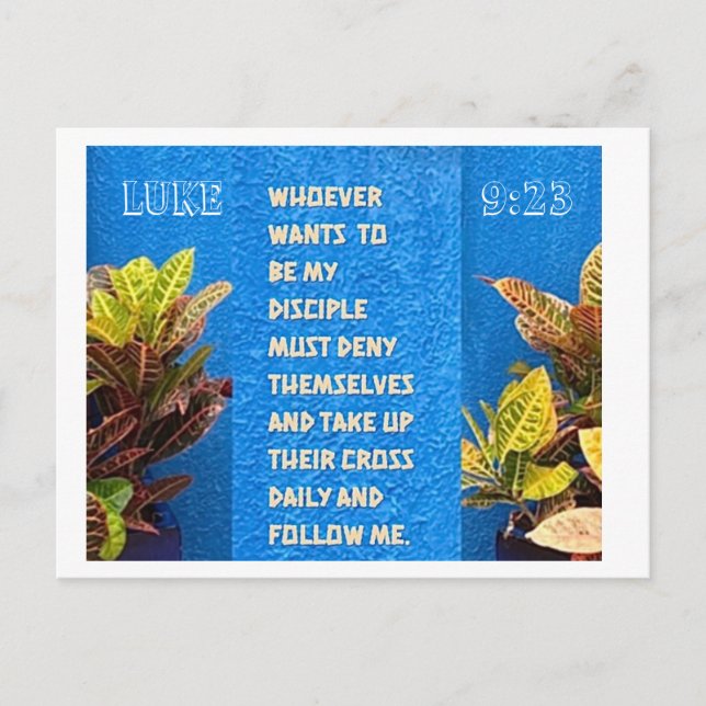 Luke 9:23 Scripture Postcard (Front)