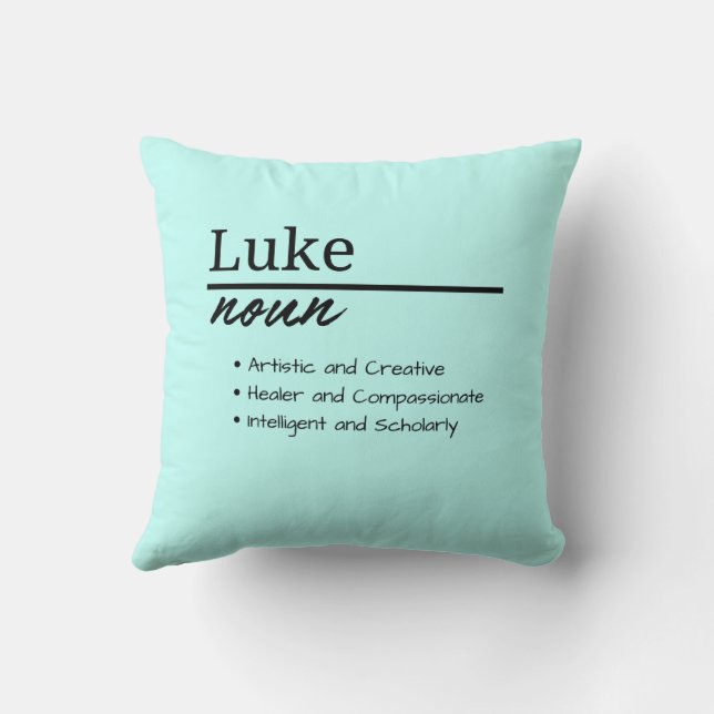 Luke, Boy Personalised Name Definition Cushion (Back)