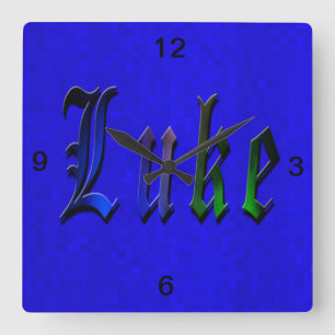 Luke Name Logo, Square Wall Clock