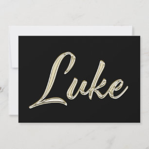 Luke Name white gold Handwriting Card