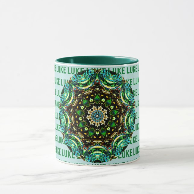 LUKE ~ Personalised Paua Shell Mug ~ (Center)