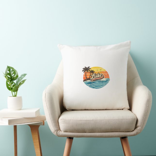 Luke Retro Sunset Name Design Cushion (Chair)