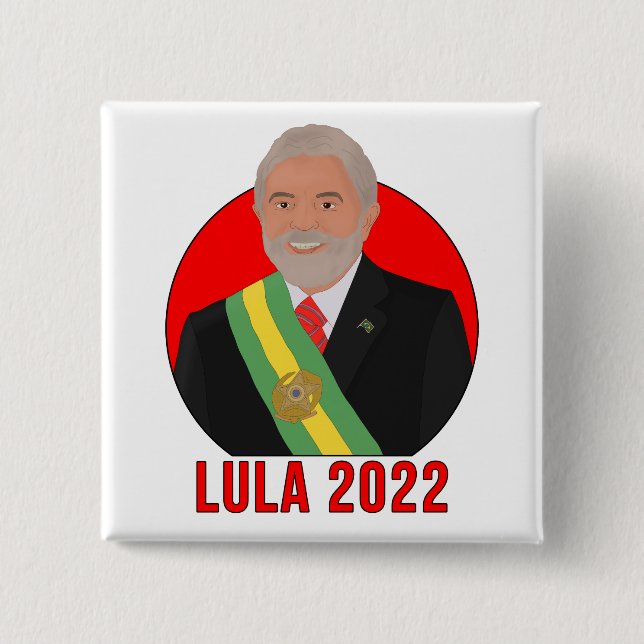 Lula 2022 15 cm square badge (Front)