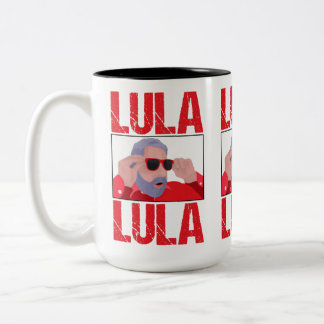 Lula Meme with Sunglasses Two-Tone Coffee Mug
