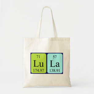 Lula periodic table name tote bag