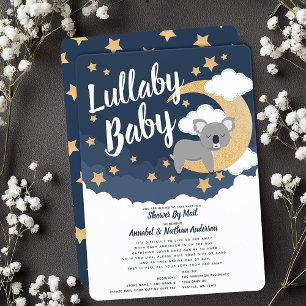Lullaby Baby Koala Moon Baby Shower By Mail Invitation