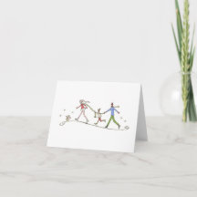 Lulu Notes / Holiday Skaters 4 x 5.6 note card