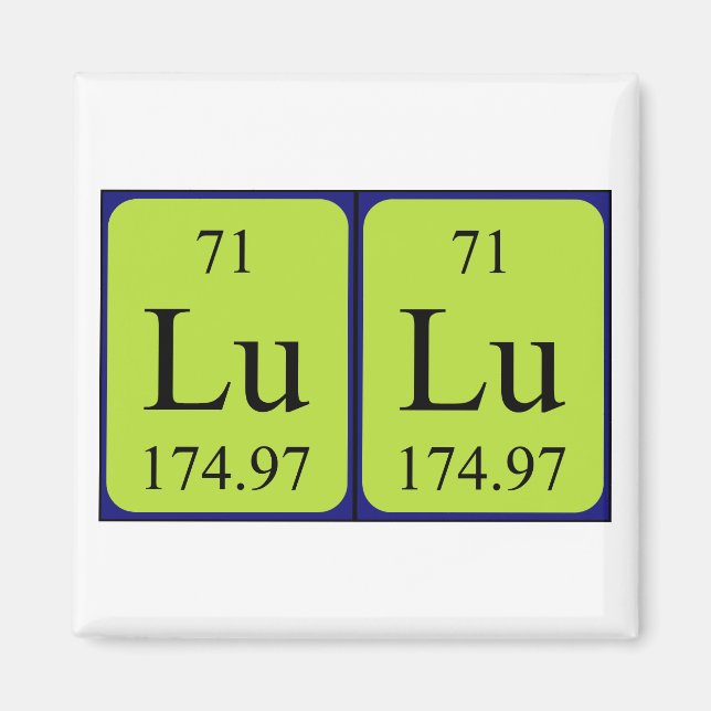 LuLu periodic table name magnet (Front)