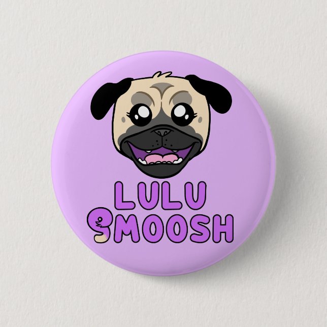 Lulu Smoosh Pug Cartoon Pin (Front)