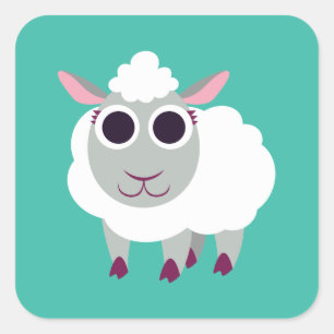 Lulu the Sheep Square Sticker