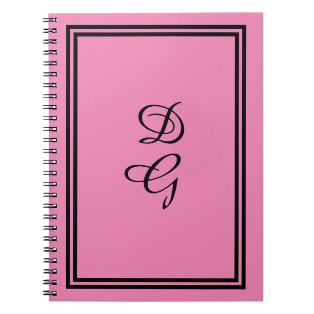 “Lulumama” Monogrammed Rose Pink Notebook (Front)