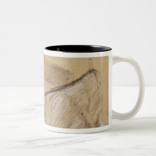 Lulworth Cove (w/c, gouache and graphite on beige Two-Tone Coffee Mug