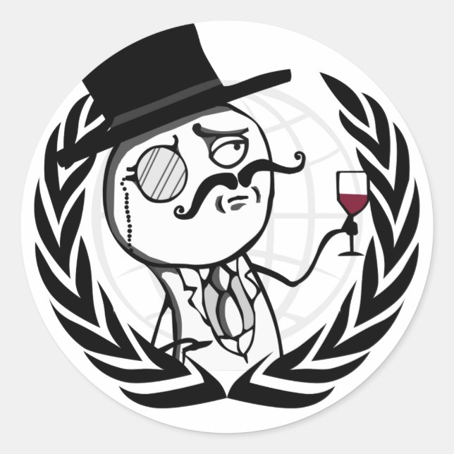 LulzSec Anonymous Logo Classic Round Sticker (Front)