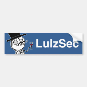 Lulzsec Monocle Man Bumper Sticker (Blue)