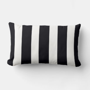 Lumbar Neck Throw Pillow - Black & White Stripes