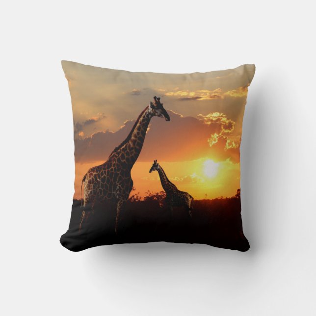 Lumbar Pillow - Giraffes in Africa (Front)
