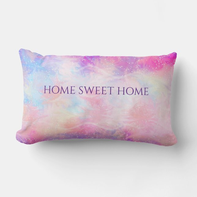 Lumbar pillow "HOME SWEET HOME'. (Front)