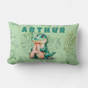 Lumbar Pillow – Jungle Alligator – Custom Name
