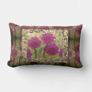 Lumbar Pillow - Three Pink Flowers