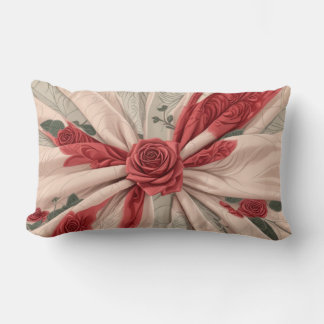 Lumbar pillow with roses