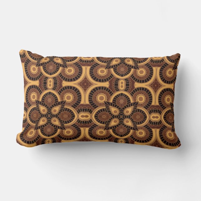 Lumbar Pillow with Tribal geometric pattern (Front)
