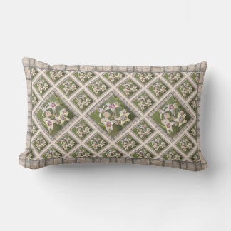 Lumbar Throw Pillow with Lovely Crownflowers