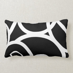 Lumbar White & Black modern abstract designer Cushion
