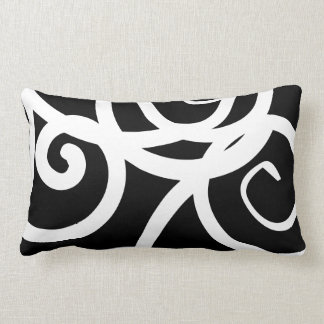 Lumbar White & Black modern abstract designer Lumbar Cushion