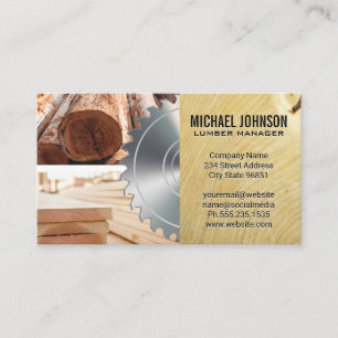 Lumber Boards Wood Grain Saw Business Card