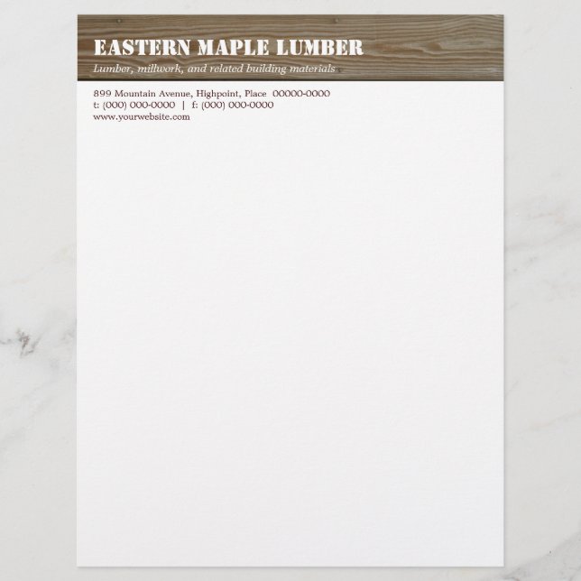 Lumber Business Letterhead (Front)