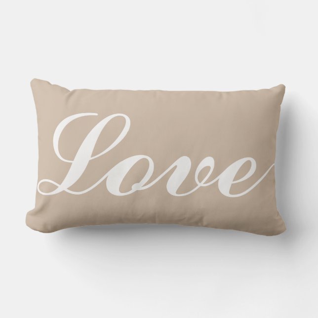 Lumber Cushion - Love (Beige) (Front)