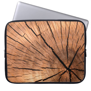 Lumber log wood tree cross section laptop sleeve