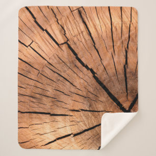 Lumber log wood tree cross section sherpa blanket