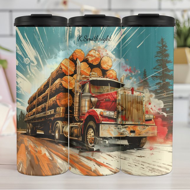 Lumber Truck Country Road Speed Thermal Tumbler (Creator Uploaded)