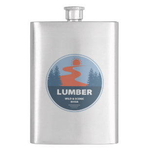 Lumber Wild And Scenic River, North Carolina Hip Flask
