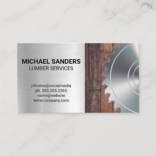 Lumber Wood and Circular Saw Business Card