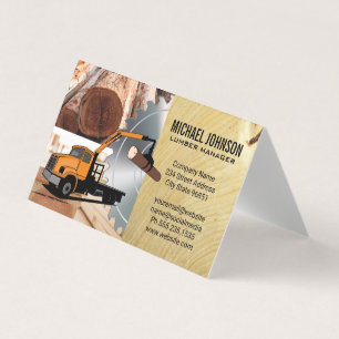 Lumber Yard Wood Circular Saw Business Card