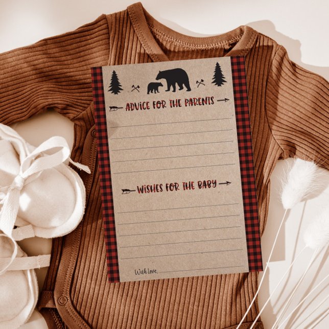 Lumberjack Advice and Wishes Baby Shower Card (Creator Uploaded)