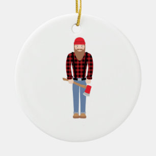 Lumberjack Axe Ceramic Tree Decoration