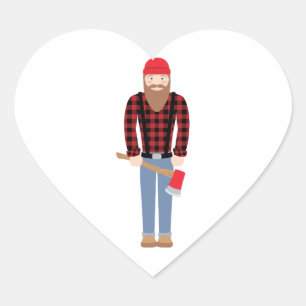 Lumberjack Axe Heart Sticker