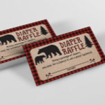 Lumberjack Baby Shower Diaper Raffle Card Bear<br><div class="desc">These red and black flannel bear Lumberjack Baby Shower Diaper Raffle Card are great for your baby shower or sprinkle!</div>