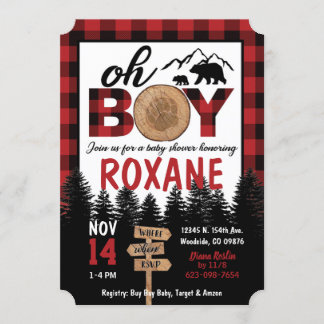 Lumberjack Baby Shower Invite