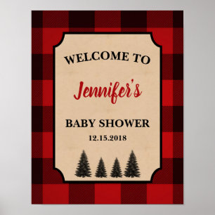 Lumberjack Baby Shower Welcome Sign Personalised