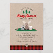 Lumberjack Baby Shower Woodland Animals Rustic