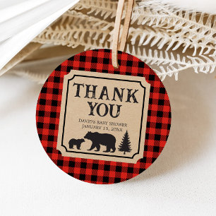 Lumberjack Bear Baby Shower Favour Tags
