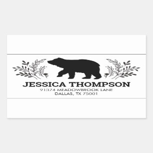 Lumberjack Bear Return Address Rectangular Sticker