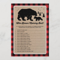 Lumberjack Bear Who Knows Mommy Best Game Card