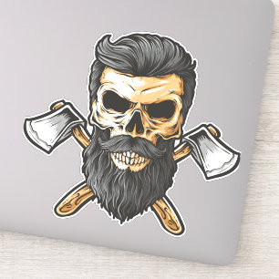 Lumberjack Bearded Skull Crossed Axes
