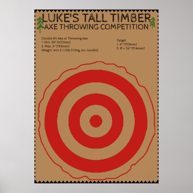Lumberjack Birthday - Axe Throwing Game Poster (Front)